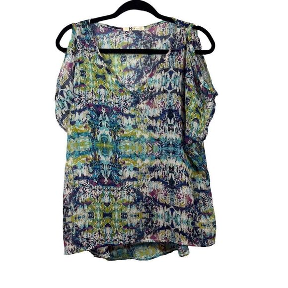 Rumors Tops - Rumors Semi Sheer Cold Shoulder Top